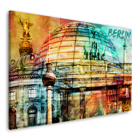 Berlino monumenti famosi architettura colori vivaci quadro