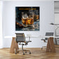 Bicchiere whisky sigaro atmosfera elegante quadro