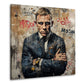 Bond in missione tra scritte graffiti in stile Street Art quadro