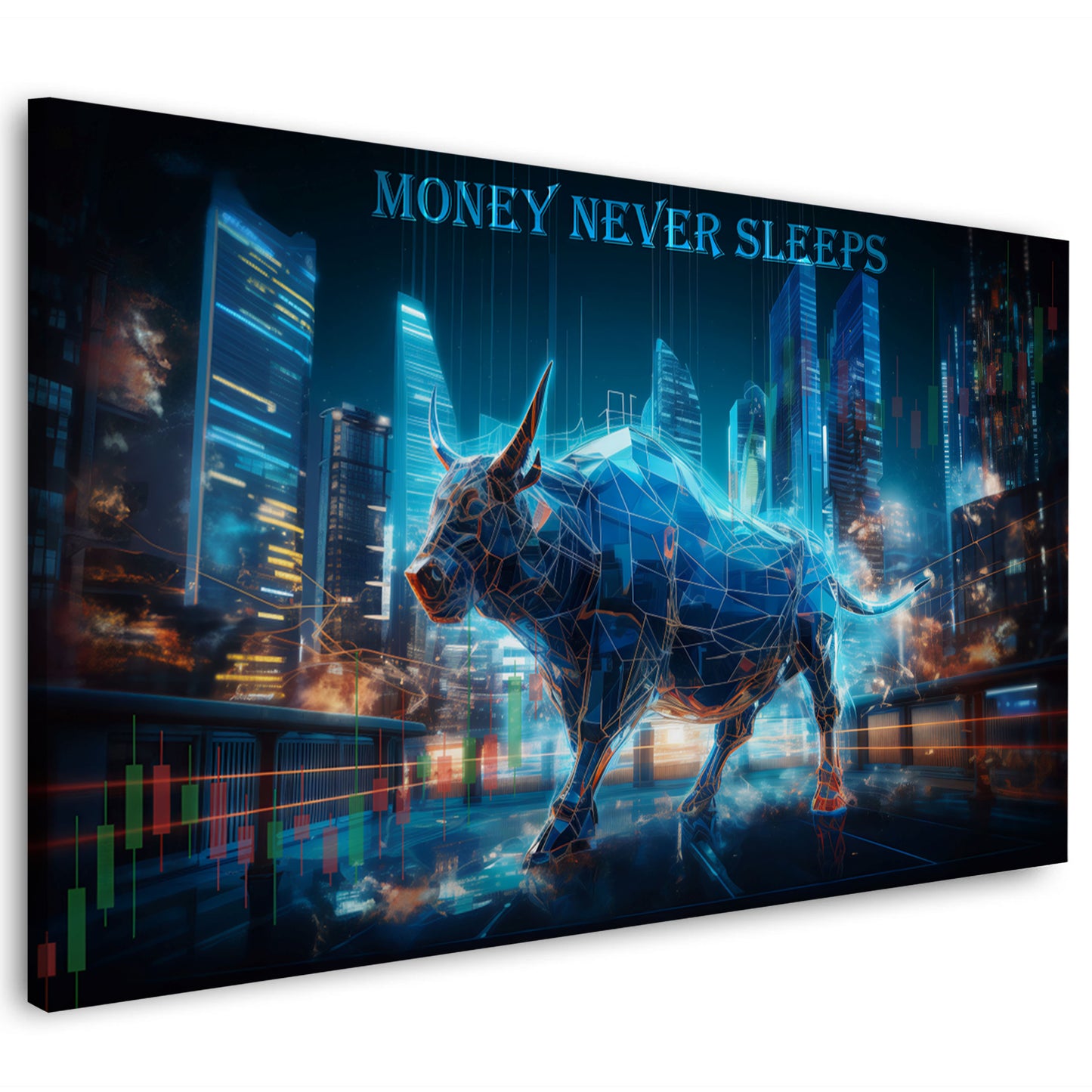 Borsa toro in blu successo nel trading e nella finanza quadro