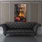 Buddha statua meditazione candela fiori loto calma spirituale quadro