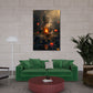 Buddha statua meditazione candela fiori loto calma zen quadro