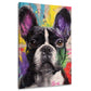 Bulldog francese cane primo piano ritratto pop art colorato quadro