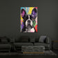 Bulldog francese cane primo piano ritratto pop art colorato quadro