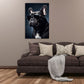Bulldog francese con occhiali ritratto elegante sfondo scuro quadro