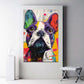 Bulldog francese in stile pop art dai colori vivaci quadro