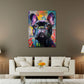 Bulldog francese Pop Art graffiti cane ritratto colorato quadro
