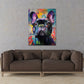 Bulldog francese Pop Art graffiti cane ritratto colorato quadro