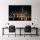 Burj Khalifa skyline di Dubai di notte visto dal lungomare quadro