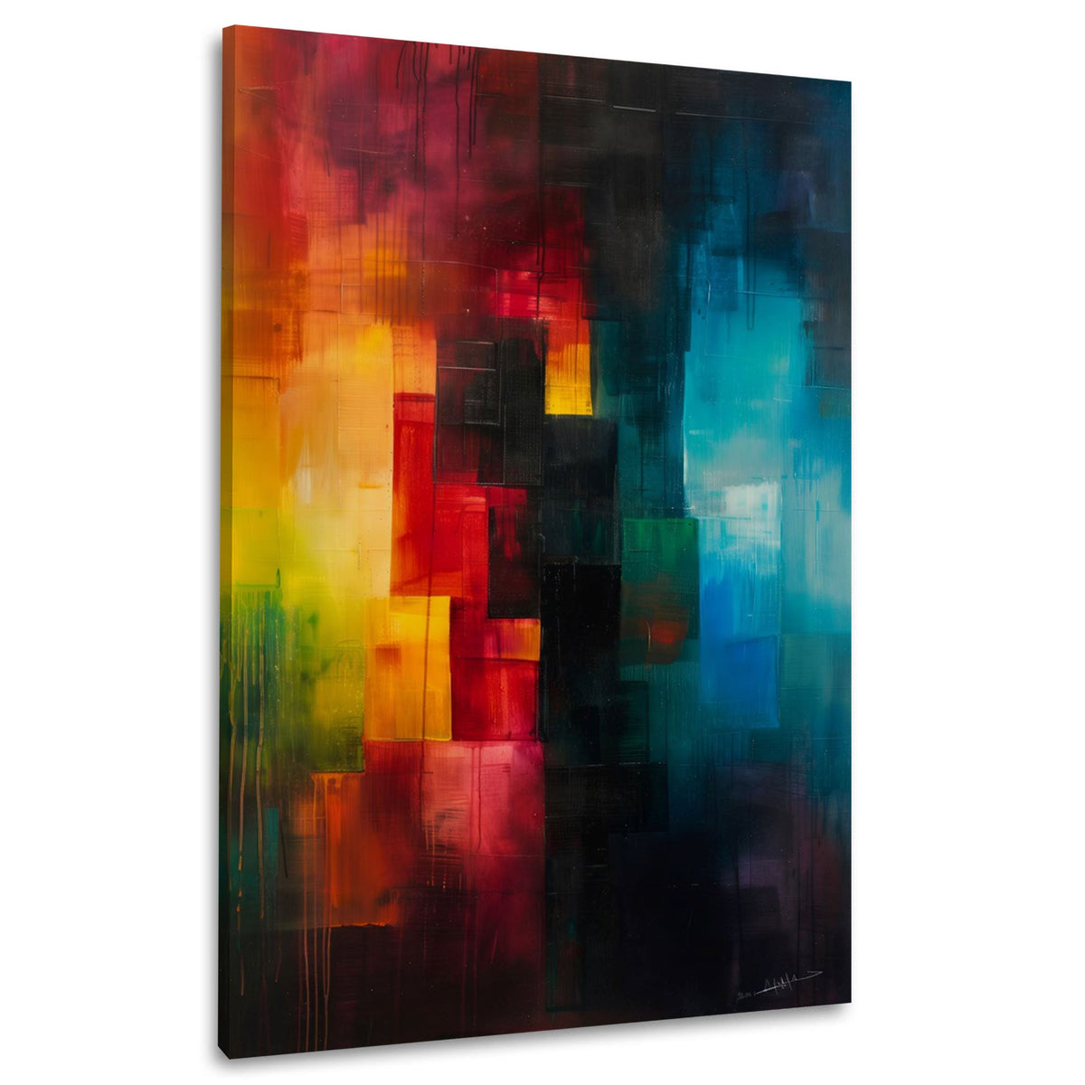 Campiture astratte in rosso e blu moderno quadro