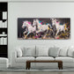 Cavalli bianchi panorama colorato dai toni caldi quadro
