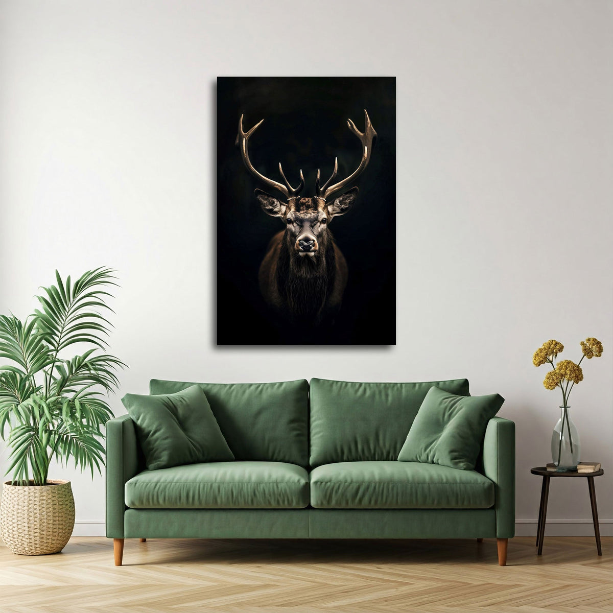 Quadro cervo elegante in soggiorno