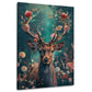 Cervo nel bosco fiorito con rose in stile fiabesco quadro