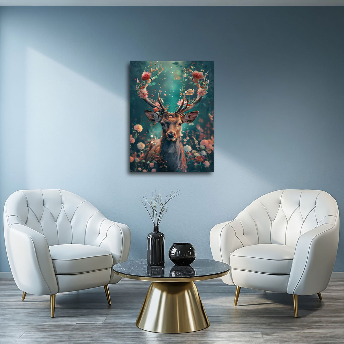 Quadro cervo fiabesco ambientato