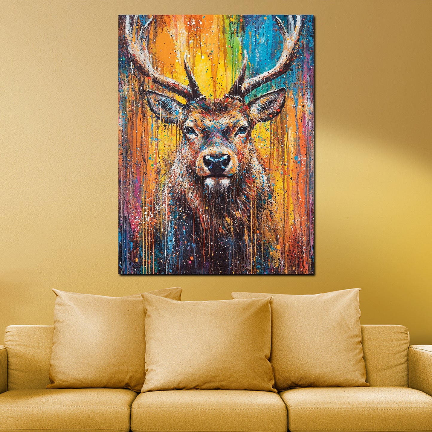 Cervo pop art colorato quadro