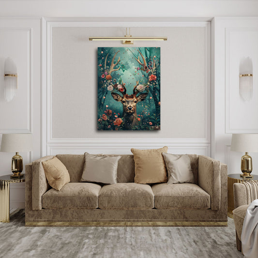 Quadro cervo sognante in soggiorno