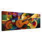 Chitarra in design astratto arancione turchese quadro