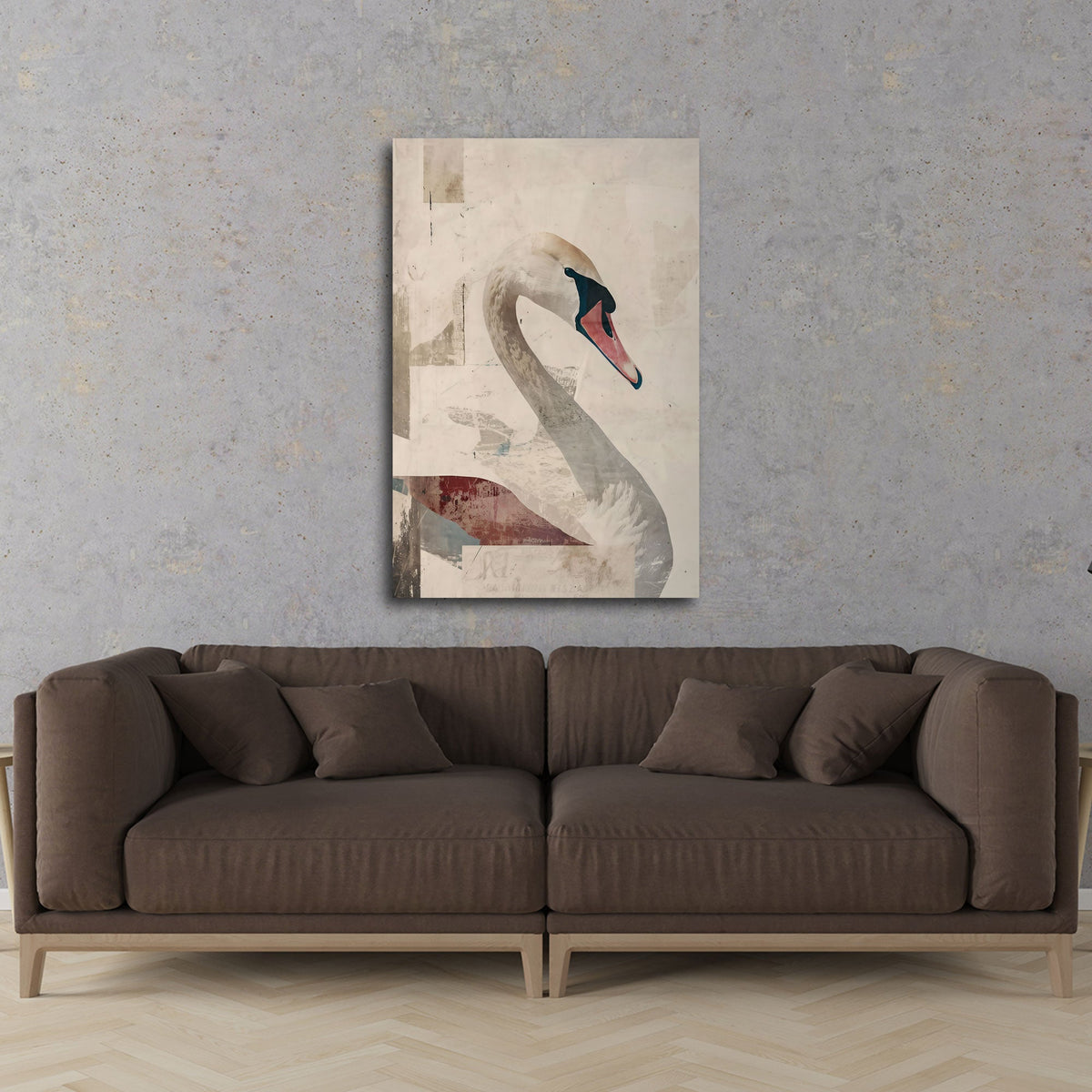 Quadro cigno bianco elegante ambientato