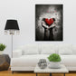 Citazione mani con cuore stile abstract amore motivazione quadro