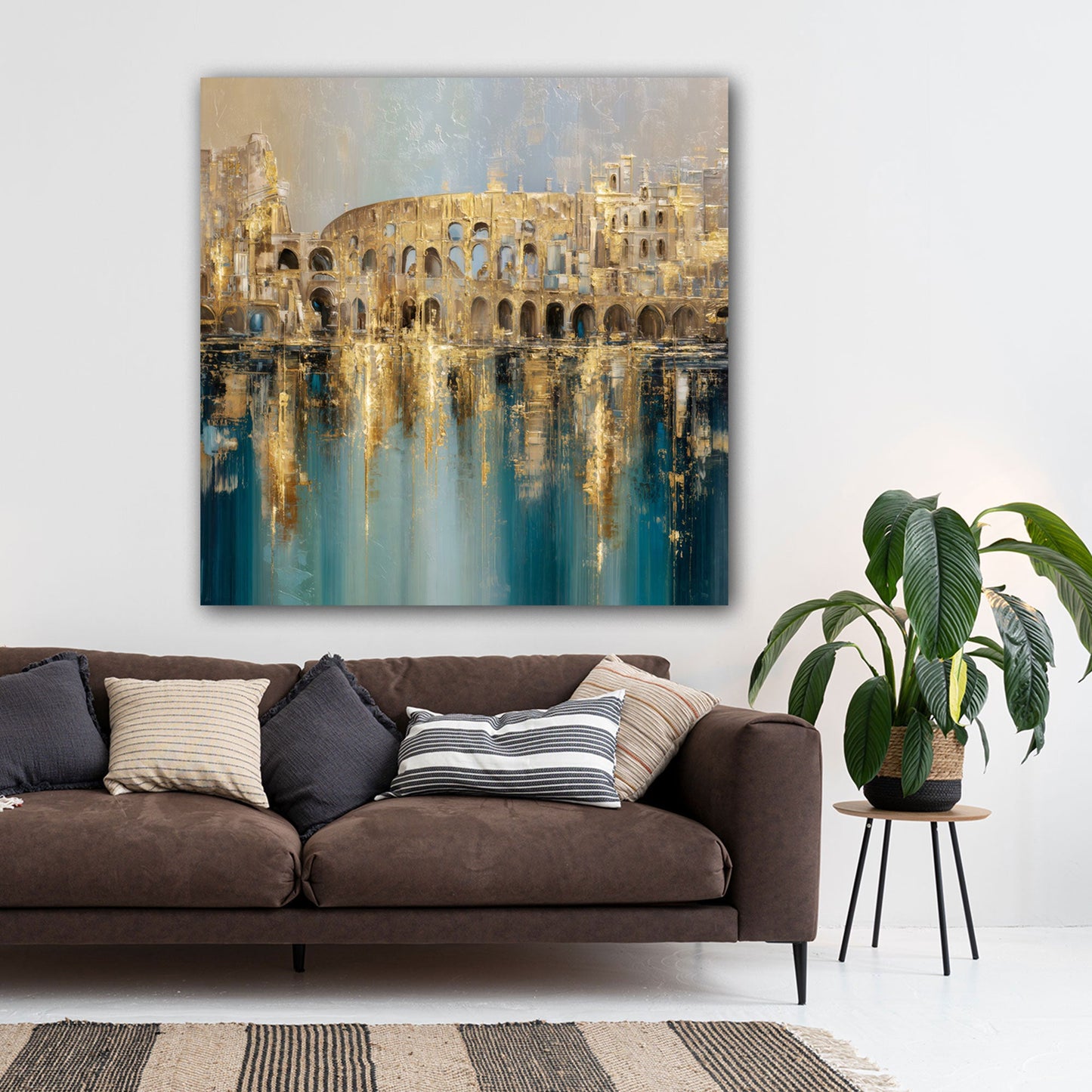 Città orientale oro astratta di elegante fattura quadro