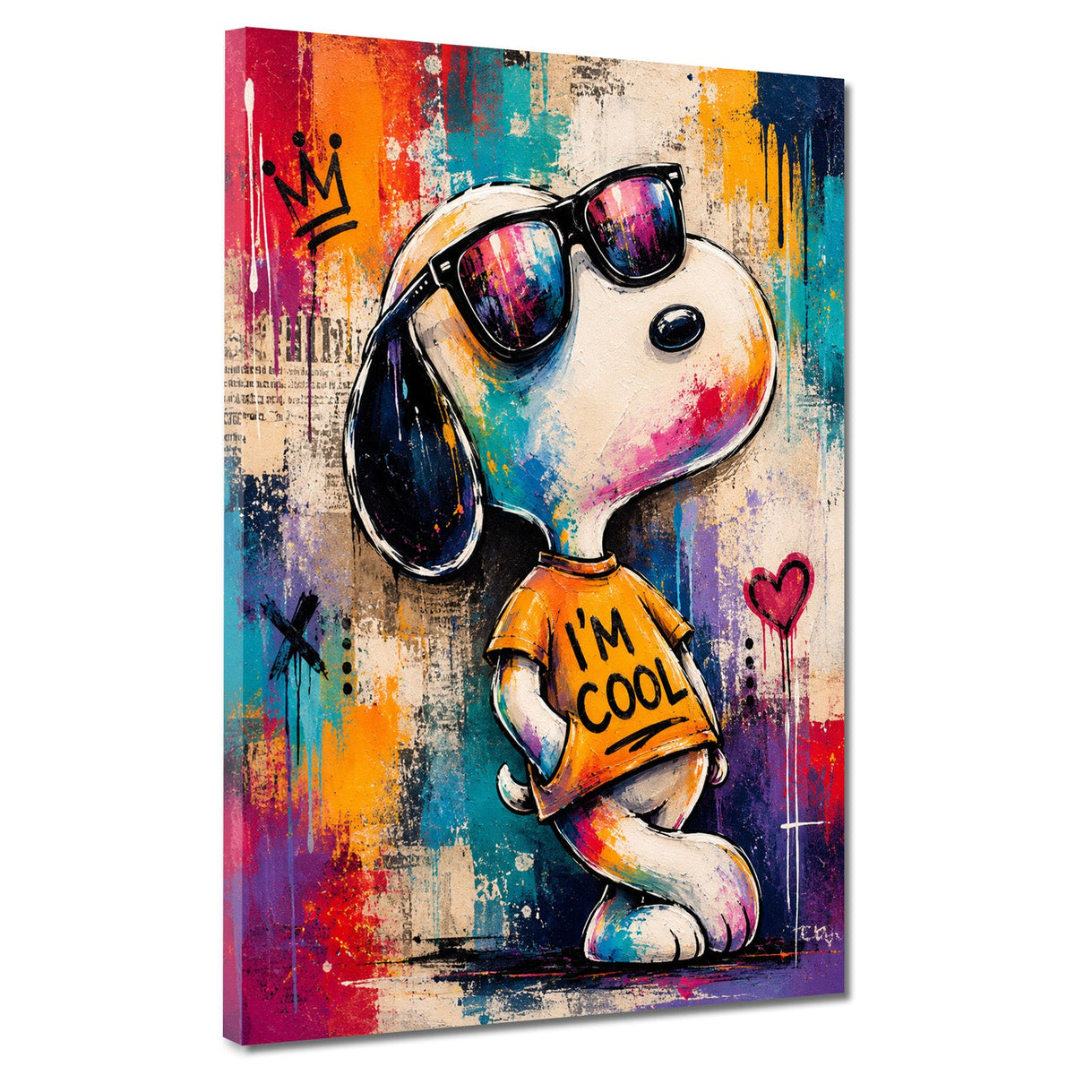 Beagle comic con occhiali da sole pop art graffiti quadro