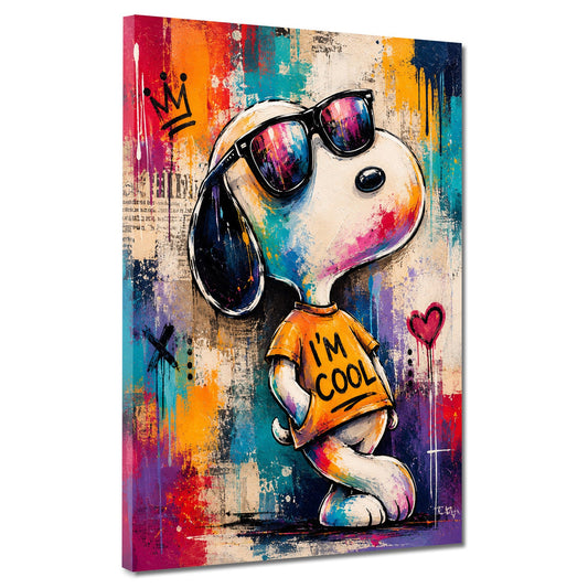 Beagle comic con occhiali da sole pop art graffiti quadro