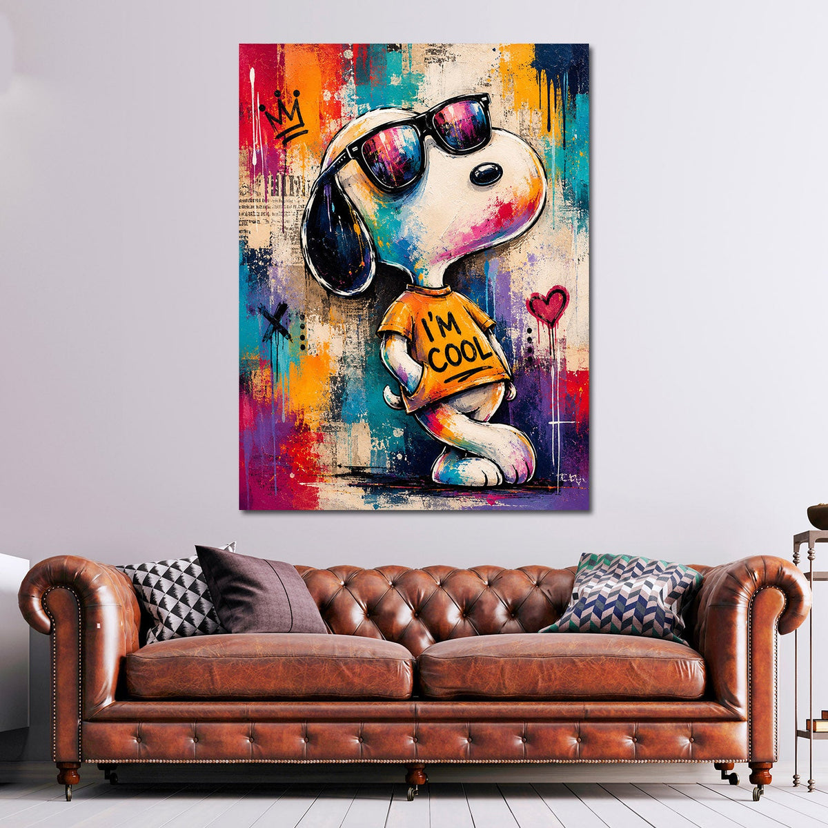 Beagle comic pop art quadro ambientato