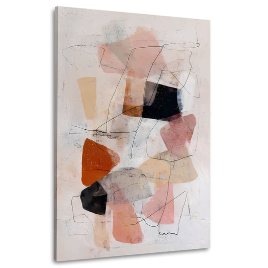 Composizione minimalista colori delicati linee astratte quadro