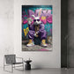 Coniglio alla moda con occhiali e banconote su muro quadro