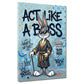 Coniglio comic in vestaglia Act Like a Boss Pop Art quadro