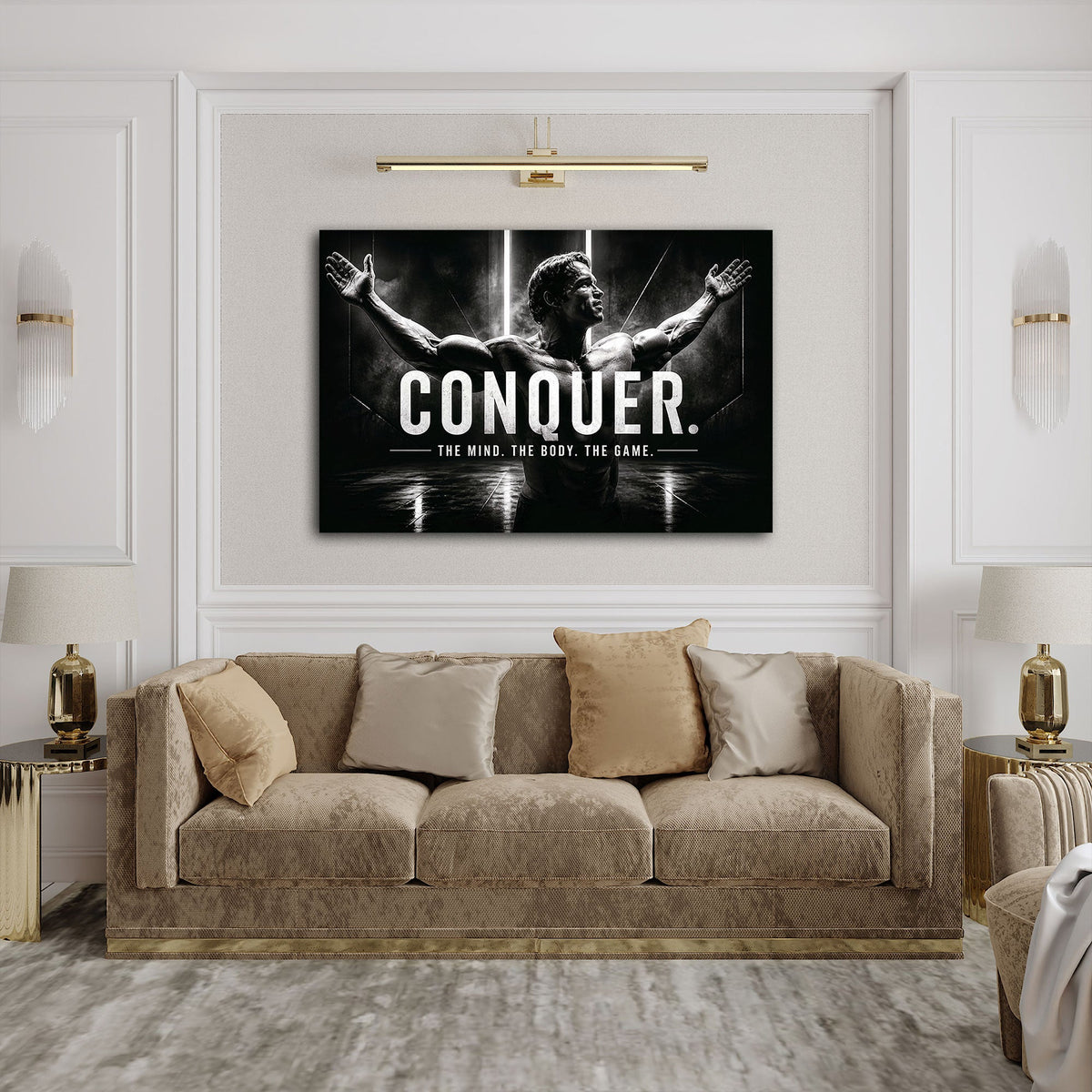Conquer motivazione quadro ambientato