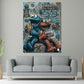 Peluche blu e rosso Graffiti Embrace the Chaos Street Art quadro