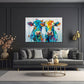 Quadro mucche pop art ambientato