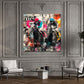 Corsa cavalli fantini dinamici Pop Art quadro