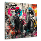 Corsa cavalli fantini dinamici Pop Art quadro