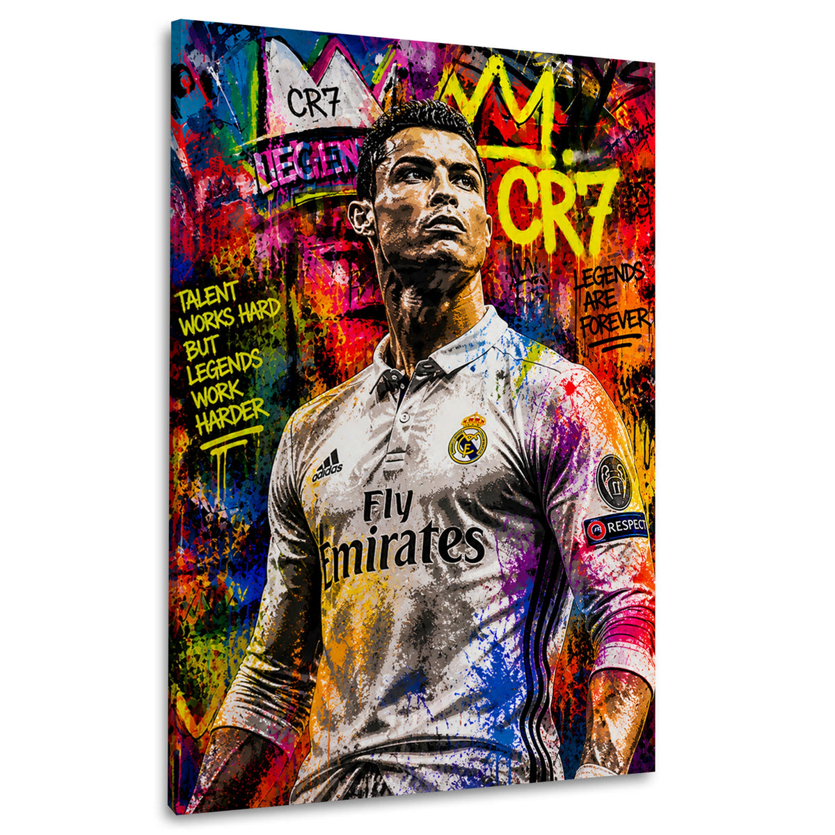 CR7 leggenda del calcio in stile Graffiti Pop Art quadro
