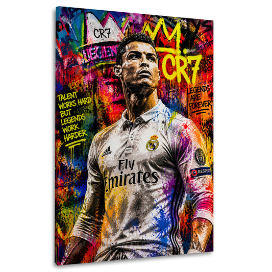 CR7 leggenda del calcio in stile Graffiti Pop Art quadro