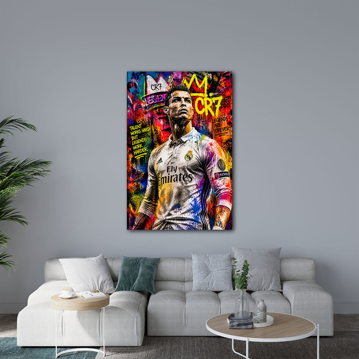 CR7 leggenda del calcio in stile Graffiti Pop Art quadro