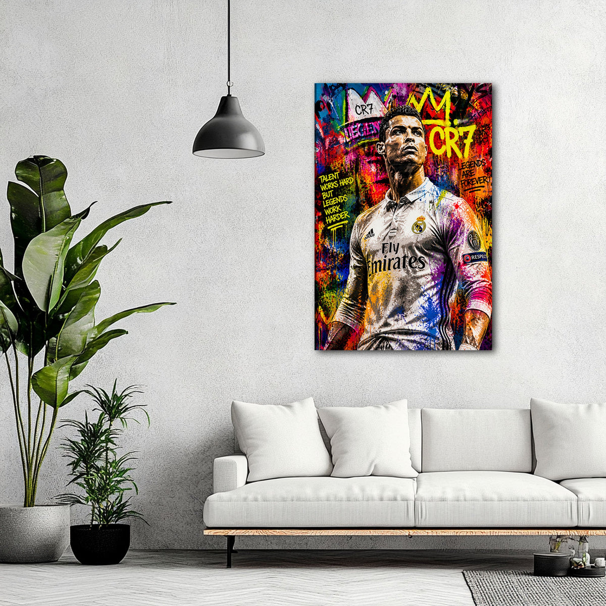 CR7 leggenda del calcio in stile Graffiti Pop Art quadro