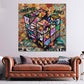 Cubo di Rubik Pop Art Urban Street Art astratto moderno quadro