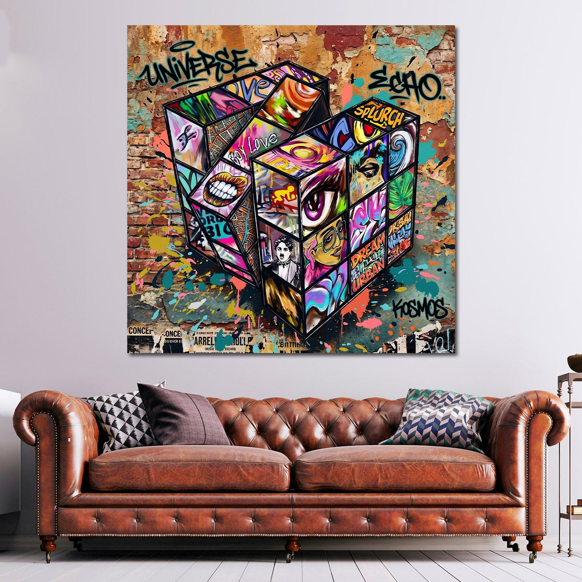Cubo di Rubik Pop Art Urban Street Art astratto moderno quadro