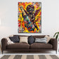 Quadro Cupido con bottiglia Graffiti appeso in soggiorno