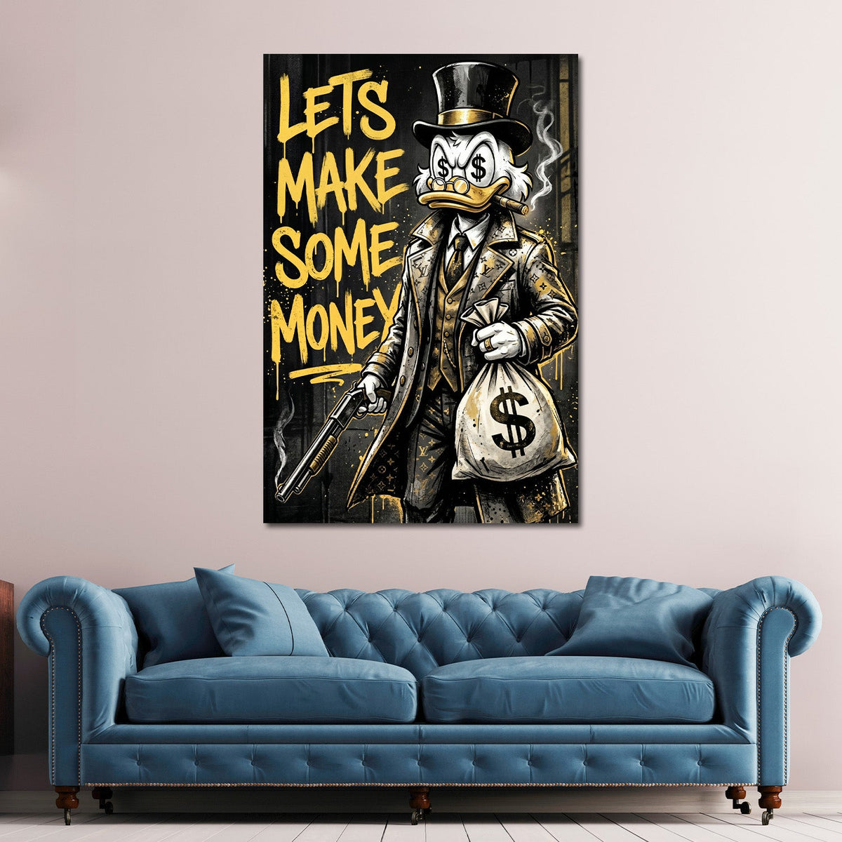 Papero del lusso con motivo monogramma Money Pop Art Graffiti quadro
