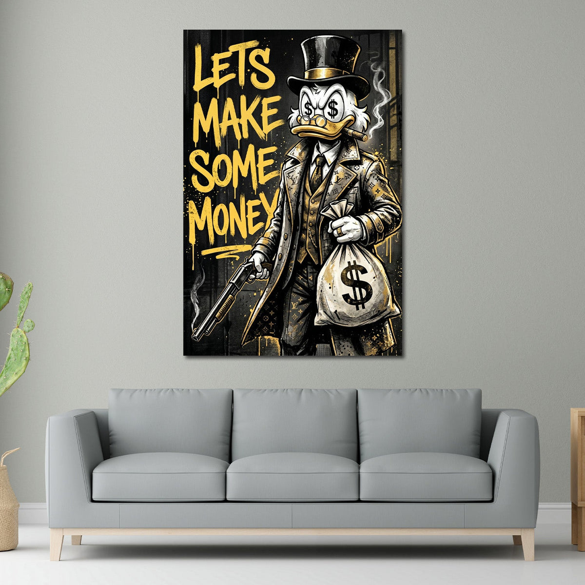 Papero del lusso con motivo monogramma Money Pop Art Graffiti quadro