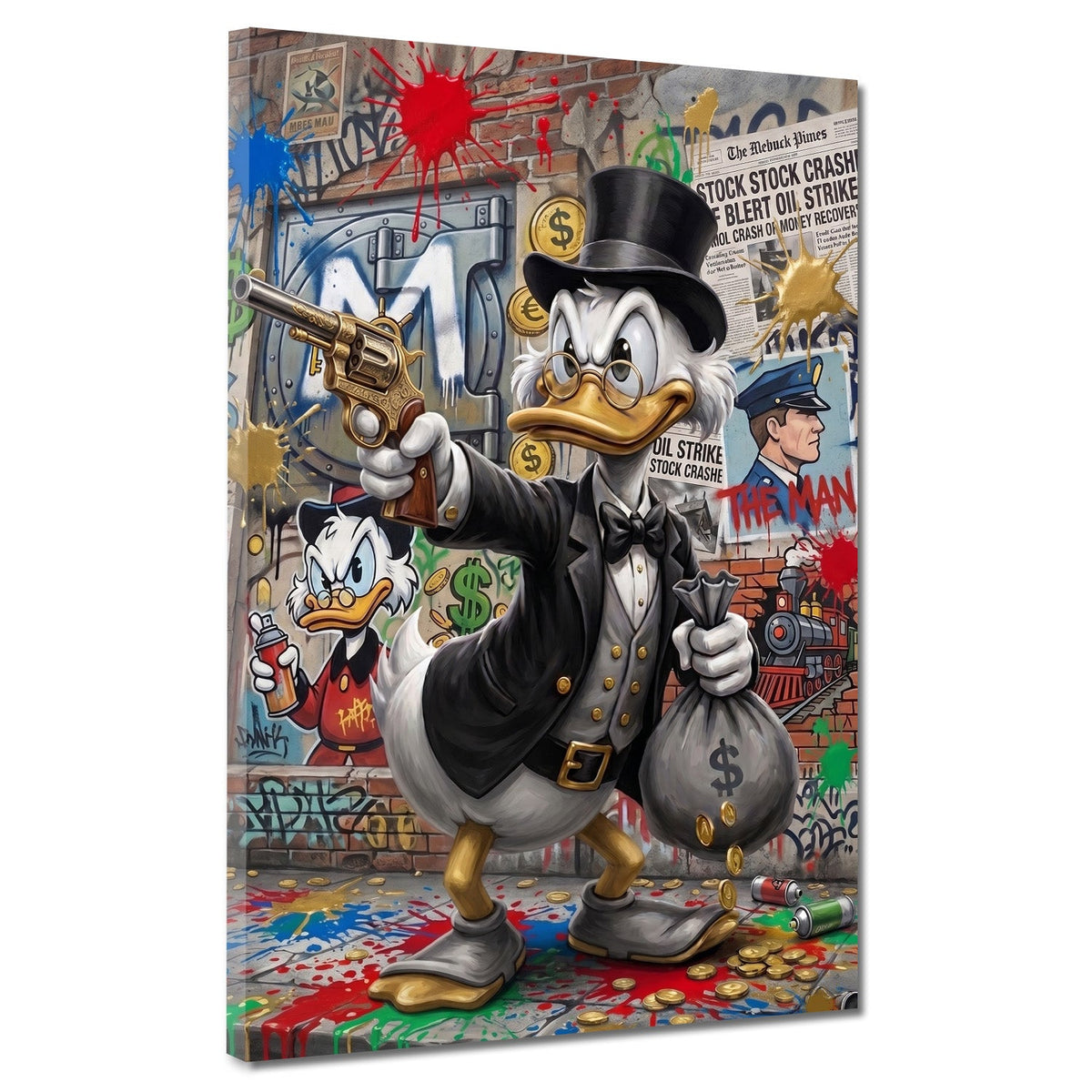 Papero milionario soldi lusso lifestyle Pop Art moderno quadro