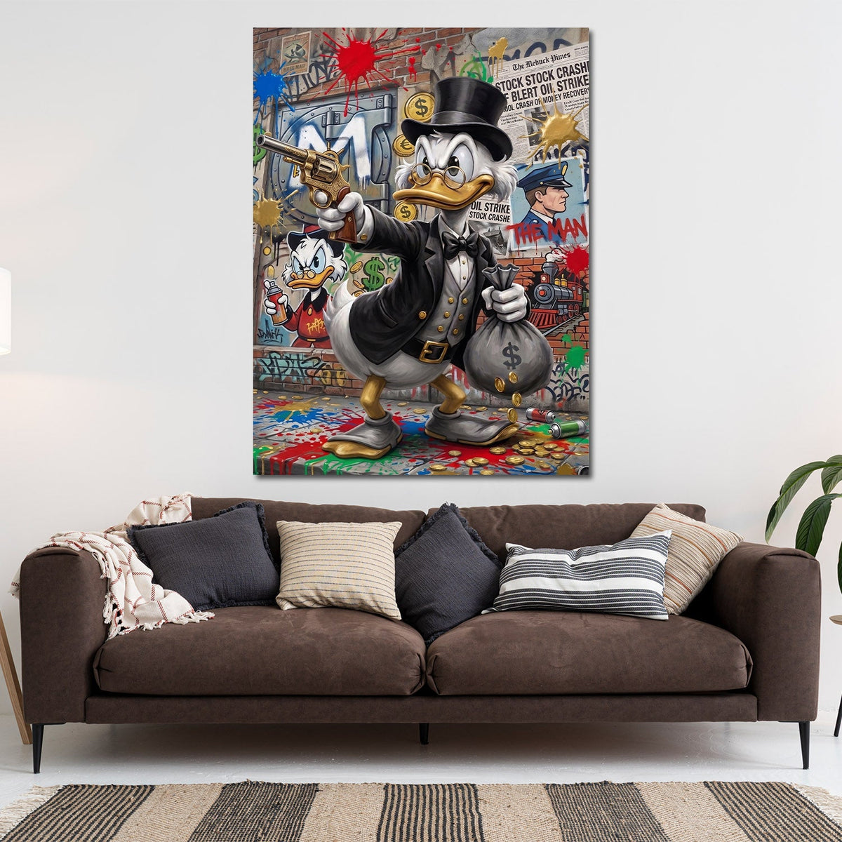 Papero milionario soldi lusso lifestyle Pop Art moderno quadro