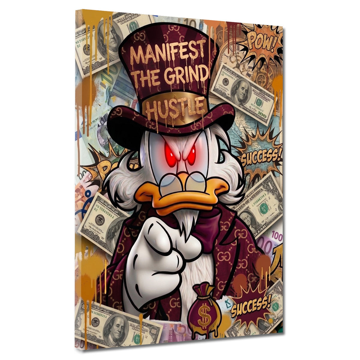 Papero milionario viola stile lusso Hustle Lifestyle Pop Art quadro