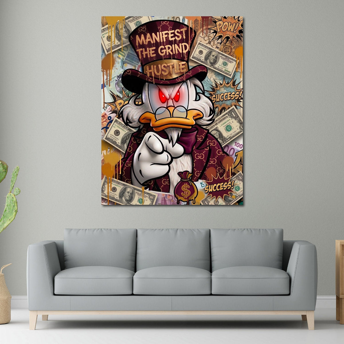 Papero milionario viola stile lusso Hustle Lifestyle Pop Art quadro