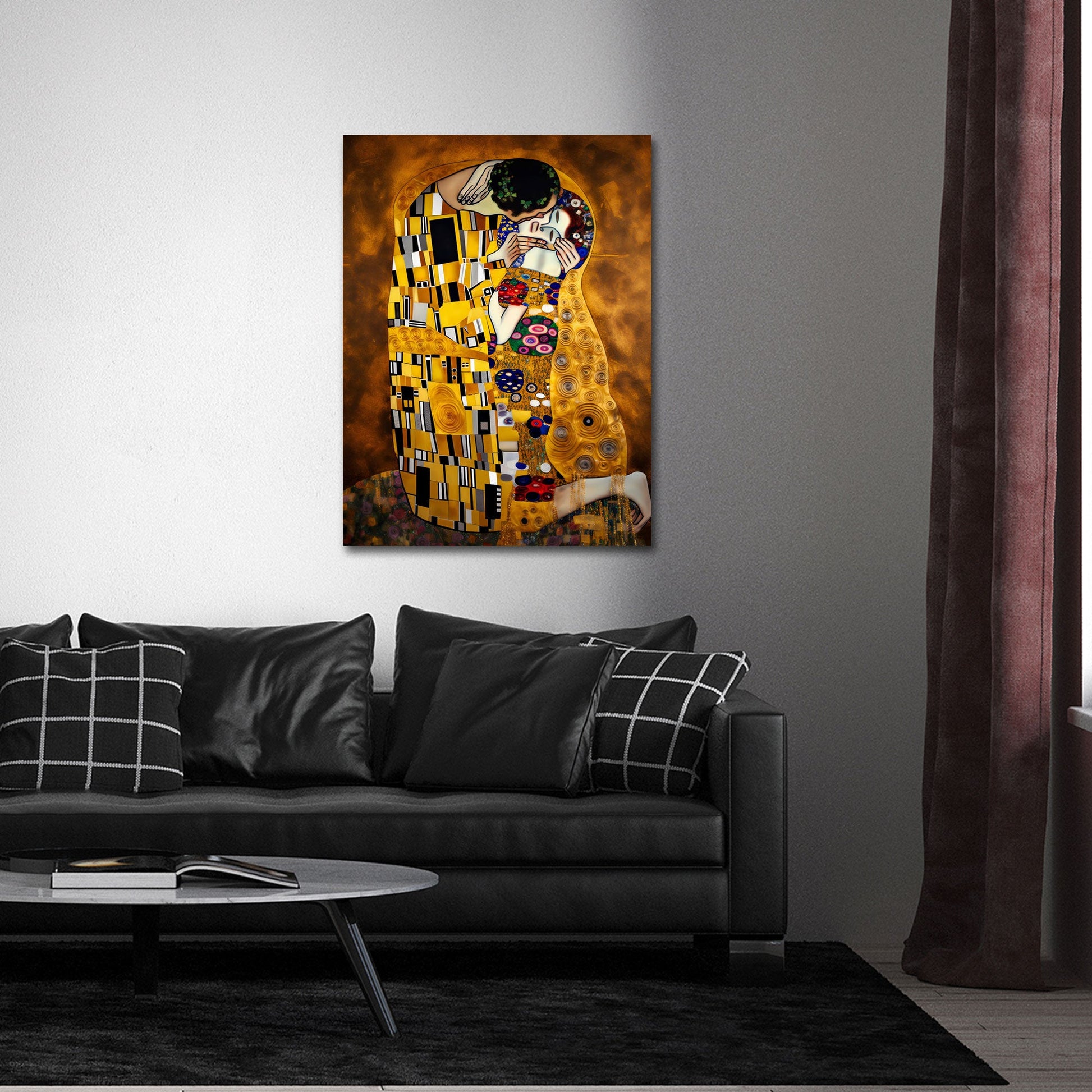 Il bacio in una raffinata arte liberty quadro