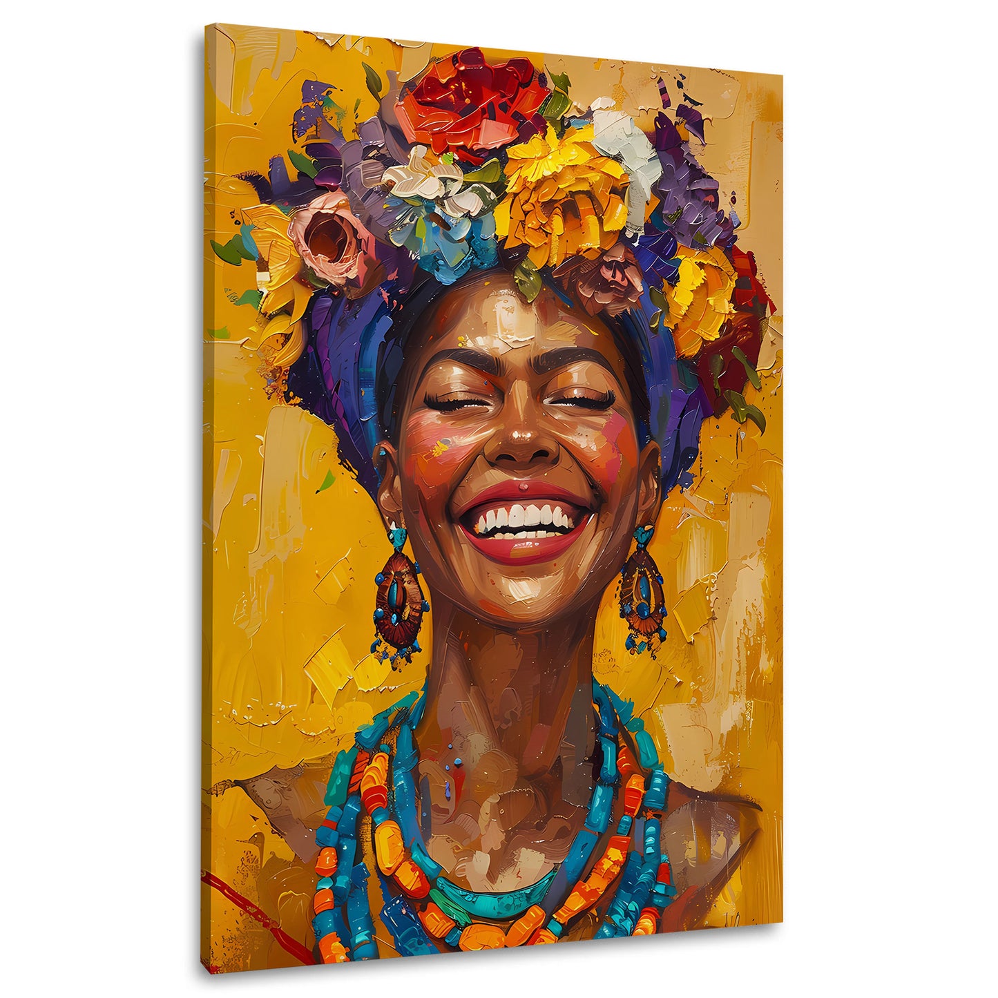 Donna africana ritratto colorato sorriso quadro
